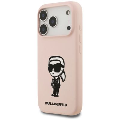 2. Karl Lagerfeld Silicone Karl Sketch & Logo MagSafe Case for iPhone 17 Pro Max - Pink