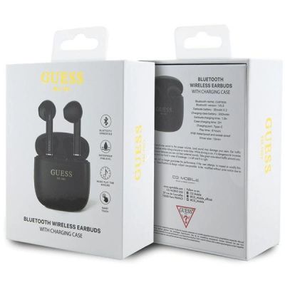 4. Guess GUTWST26PSK TWS Bluetooth headphones + docking station - black Classic EST Logo
