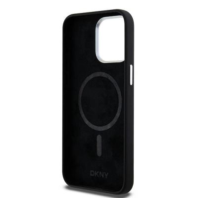 7. DKNY Liquid Silicone Small Metal Logo MagSafe Case for iPhone 14 Pro Max - Black