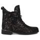 2. Women's leather ankle boots with floral pattern, black Filippo DBT8283