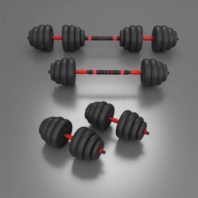 11. HMS SGN140 6-in-1 weight set (barbell, dumbbells and kettlebell) 40kg