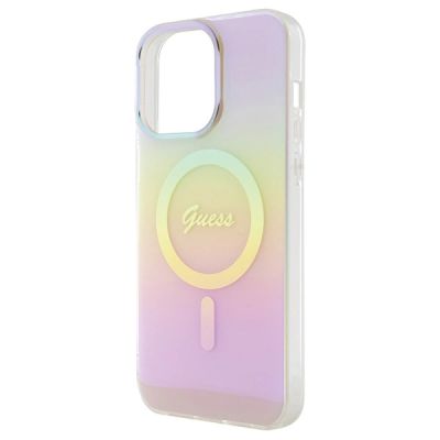 6. Guess IML Iridescent MagSafe case for iPhone 15 Pro - pink