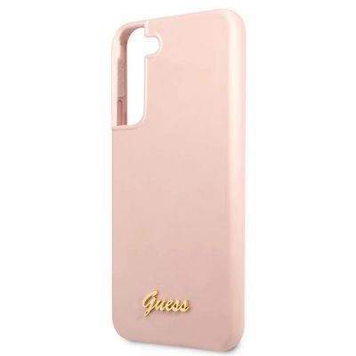 6. Guess GUHCS22MLSLMGPP S22+ S906 pink/pink hardcase Silicone Script Metal Logo