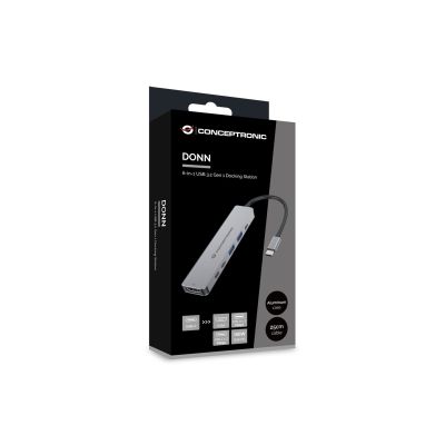 9. Conceptronic DONN33G Wired Docking Station USB 3.2 Gen 1 (3.1 Gen 1) Type-C Silver