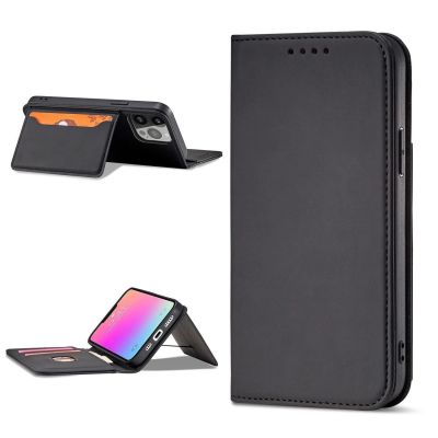 12. Magnet Card Case for Samsung Galaxy S23 Ultra flip cover wallet stand black