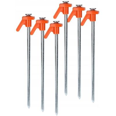 4. TENT PEGS 21CM SET 6 PCS METAL PLASTIC REDCLIFFS