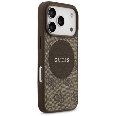 4. Guess 4G Circle Classic Logo MagSafe case for iPhone 17 Pro - brown