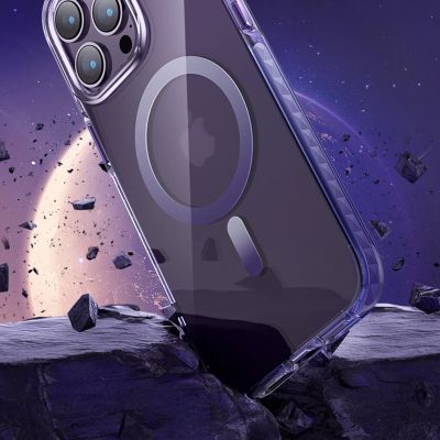 6. Kingxbar PQY Ice Crystal Series magnetic case for iPhone 14 Plus MagSafe gray