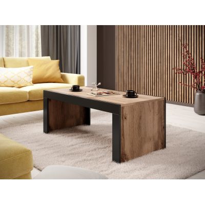 2. MILA Coffee Table 120x60x50 Wotan Oak + Black