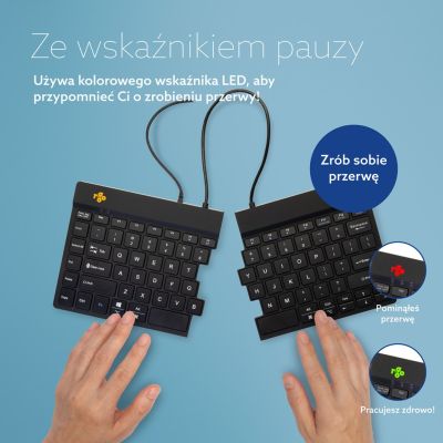 26. R-Go Tools Ergonomic R-Go Split Break v2 Keyboard with Break Software, QWERTY_US, Wired, Black