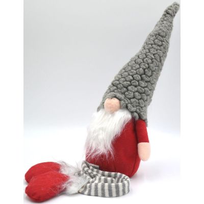 8. DECORATIVE GNOME WITH GRAY FUR HAT 50+25CM