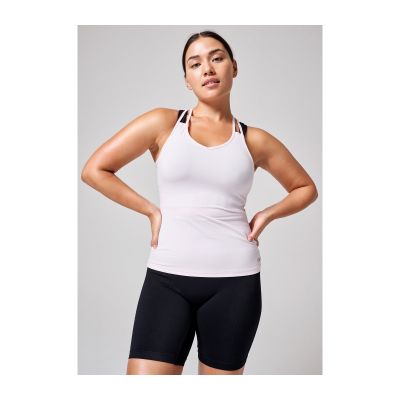 2. CASALL V-Neck Racerback Sports T-Shirt Pink