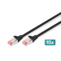 Patch cord RJ45-RJ45, cat.6, S/FTP, AWG 27/7, LSOH, 2m, black, 10pcs