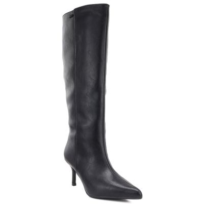 Women's leather boots with a high heel, insulated, black Big Star UU274497