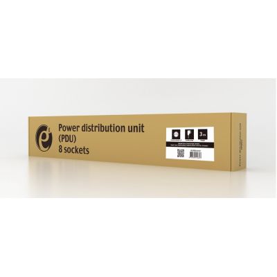 5. GEMBIRD 19-inch Rack Power Strip PDU EG-PDU-014-F, 1U, 16 A, 8 French Sockets, Schuko Plug, 3 m Cable