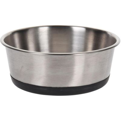 4. DOG AND CAT BOWL STAINLESS STEEL 17X6.5CM RUBBER BASE DOGS COLLECTION