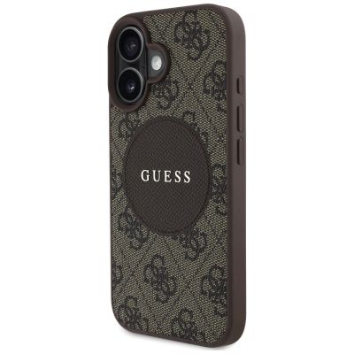 2. Guess 4G Circle Classic Logo MagSafe case for iPhone 16 - brown