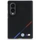 2. BMW M Leather Perforated Tricolor Stripe Metal Logos MagSafe Case for Samsung Galaxy Z Fold 8 - Black