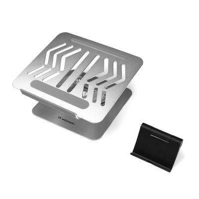 3. Wozinsky WRS-CPY84SS Aluminum Laptop and Tablet Stand + Free Smartphone Stand - Silver