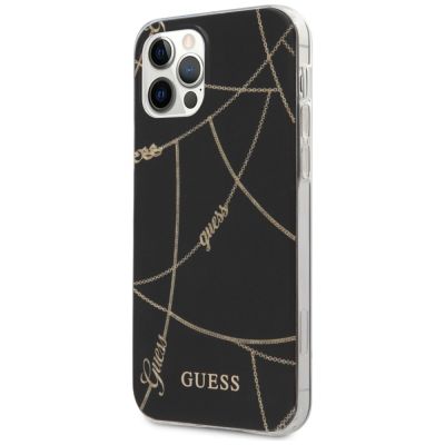 2. Guess Gold Chain Collection iPhone 12 Pro Max 6.7" Case - Black