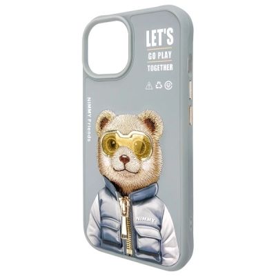 7. Nimmy Cool&Cute 2.0 Bear Case for iPhone 15 - Gray