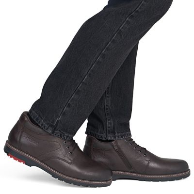 6. Men's brown leather ankle boots, insulated, Rieker 10507-25