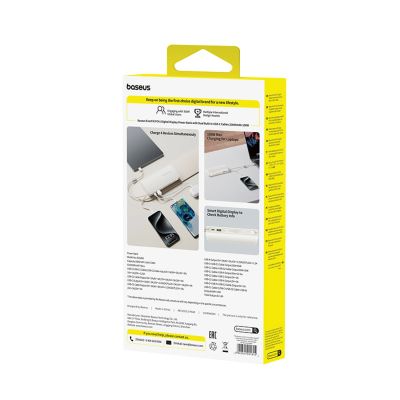 5. Baseus EnerFill FC41 20000mAh 100W Power Bank with Digital Display with Two Built-in USB-C Cables - Beige