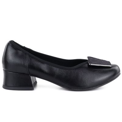 2. Comfortable black women's block heel pumps M.Daszyński SA279-1 3