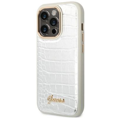 2. Guess Croco Collection case for iPhone 14 Pro 6.1" - silver