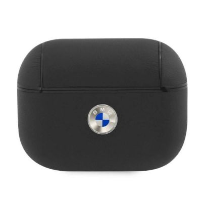 BMW Genuine Leather Silver Logo AirPods Pro Case - Black