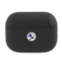 BMW Genuine Leather Silver Logo AirPods Pro Case - Black