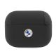 BMW Genuine Leather Silver Logo AirPods Pro Case - Black