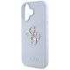 6. Guess Grained Big 4G Logo Small Classic Logo case for iPhone 16 - blue