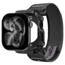 Spigen Rugged Armor case + Spigen Athlex Air band set for Apple Watch (46 mm) - black-grey