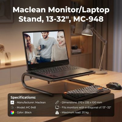 9. MACLEAN MONITOR, LAPTOP, PRINTER STAND 13-32" MC-948