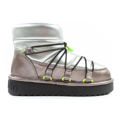 13. D.Franklin women's snow boots winter fashionable insulated ankle boots silver