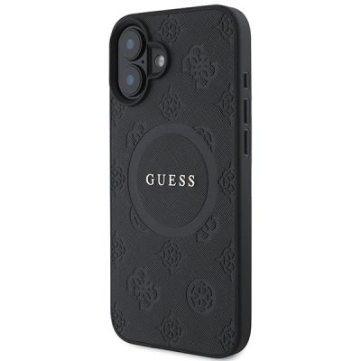 2. Guess Saffiano Peony Classic Logo MagSafe case for iPhone 16 - black