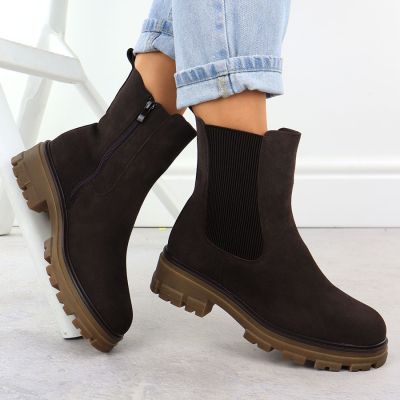 5. Women's Chocolate Brown Leather Chelsea Boots Sergio Leone TR25733-S