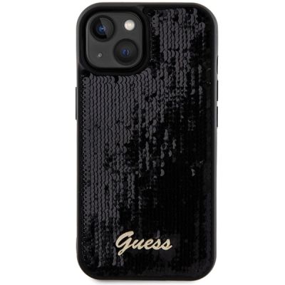 3. Guess Sequin Script Metal case for iPhone 14 / 15 / 13 - black