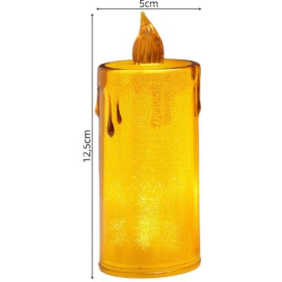 38. DECORATIVE CANDLE 8 CM AMBER WARM WHITE 1 LED