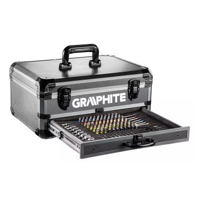3. Graphite Energy+ set in an aluminum case: drill/driver with removable handle, 2 x 2.0Ah batteries, charger and 109 accessories