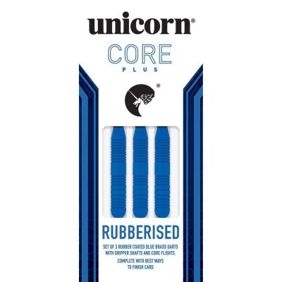 6. Steel tip darts Unicorn Core Plus - Blue Rubberised Brass 21g:8650|23g:8651|25g:8652