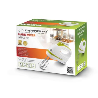 10. Esperanza Apple Pie Hand Mixer EKM011 (400W; white)