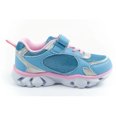 4. Leomil children's sports shoes sneakers Stitch light with velcro LED blue