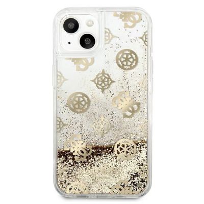 3. Guess GUHCP13SLGPEGO iPhone 13 mini 5.4" gold/gold hardcase Peony Liquid Glitter