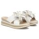 5. Women's leather wedge sandals with a flower, white Filippo DK7636