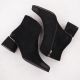 7. Women's suede high-heeled ankle boots, black, Potocki 12422