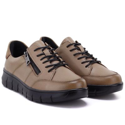 8. Women's beige leather platform shoes Vinceza 133130