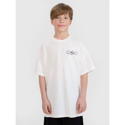 Boy's oversize T-shirt with print 4F 4FJRSS25TTSHM2640-11S