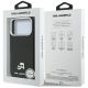 8. Karl Lagerfeld Karl & Choupette Head Pins Saffiano MagSafe Case for iPhone 17 Pro Max - Black